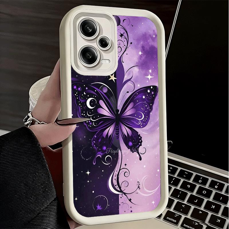 Phone Case for Xiaomi Redmi Note 15 14 13 Pro Plus Beautiful Purple Butterfly Shell 12S 11 11S 11T 5G 14S Soft Silicone Funda