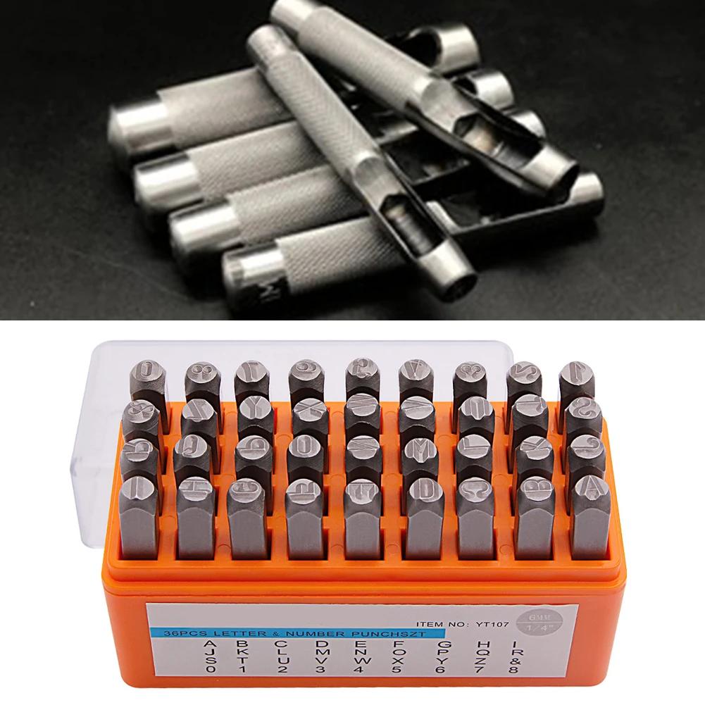 36 Piece Chrome Vanadium Steel Metal Stamping Kit for Personalizing Jewelry and Crafts with Letters and Numbers
