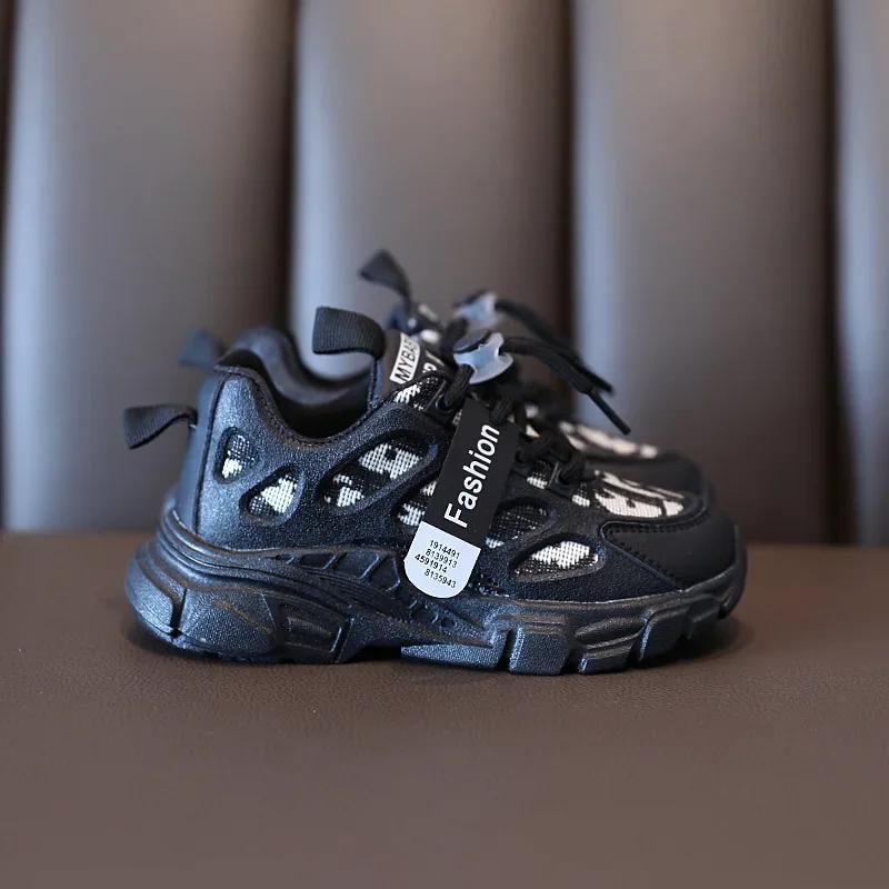 Fashion 2025 Autumn Children Casual Sport Shoes Fashion Breathable Knitting Soft Bottom Non-slip Kids Sneakers For Boys Girls Size 21-36