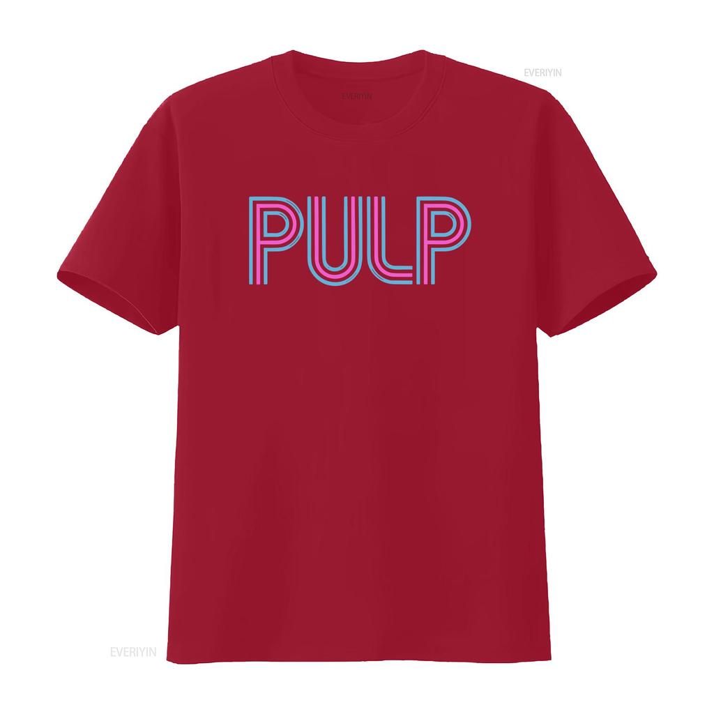 Pulp Intro Logo Official T Shirt for Men Stylish Print vintage Washed Top For Everyday Wear Stretched Soft Versatile streetwear