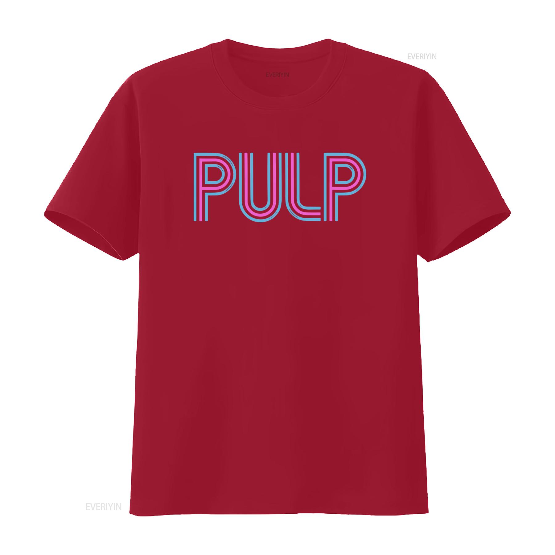 Pulp Intro Logo Official T Shirt for Men Stylish Print vintage Washed Top For Everyday Wear Stretched Soft Versatile streetwear S