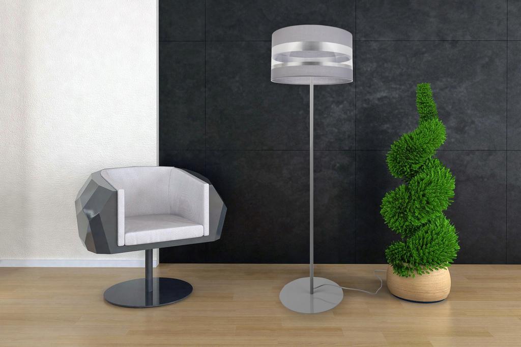 Floor Lamp Chrome Colors Bottle Green Lampshade