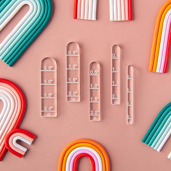 5 Pcs/Set Clay Arch Guide Polymer Clay Earrings Tools Acrylic Rainbow Arch Guides for Polymer Clay Jewelry Making DIY Crafting