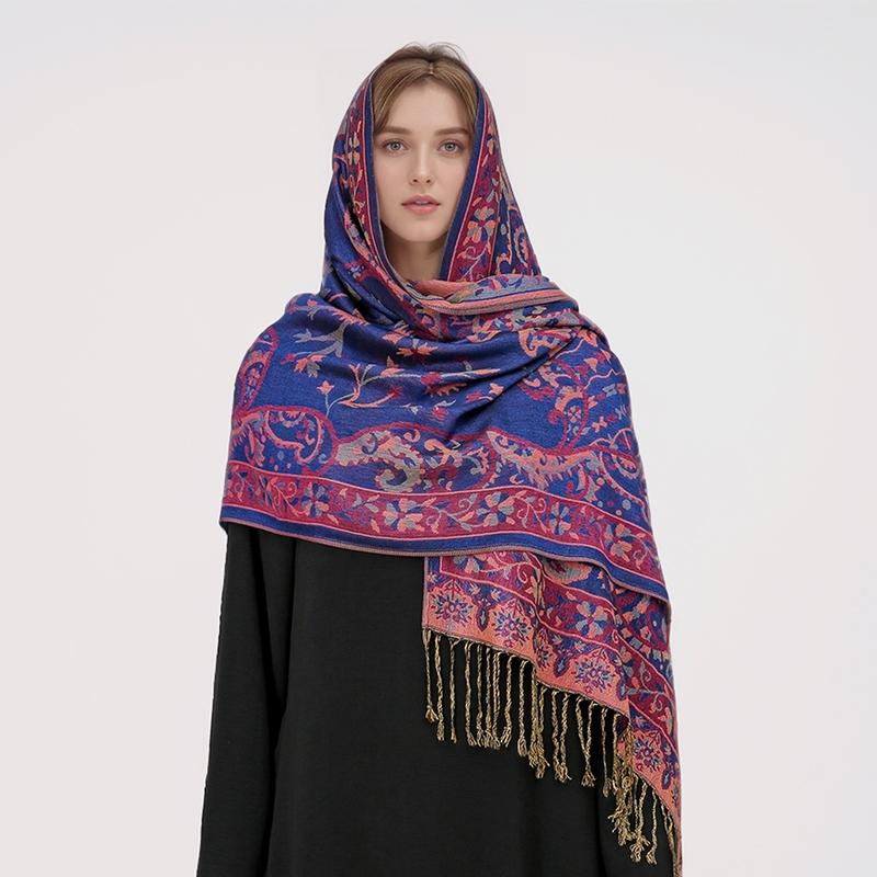 Bohemia Pashmina Hijab Scarf Long Muslim Cashmere Shawl Female Foulard Soft Turban Head Wraps For Women Headband Luxury