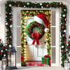Background Christmas Door Banner Door Hanging Door Banner Fabric Flag  Christmas Party