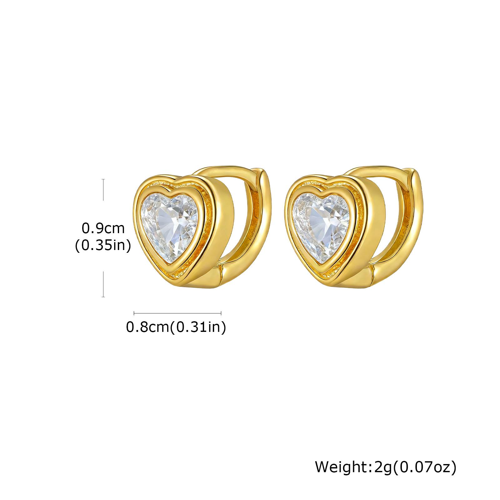 

Gold Plated Zircon Heart Earrings Women,Fashion Love Hoop Huggies Earrings,Exquisite CZ Jewelry