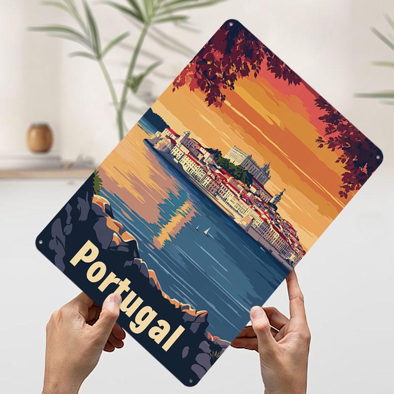 Portugal Travel D Texture Printed Poster Custom Vintage Metal Tin Plate Sign for Wall Art Luxury Decoration Home Decorations