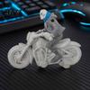 Bar Skull Decoration Halloween Skeleton Ornament, Resin Motorcycle Figurines, Durable Matte Finish with Hooded Jacket Collectible Statue,