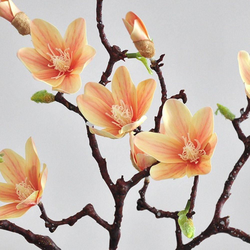 Seidenmaterial Künstliche Magnolienblüte Farbverlauf Künstlicher Blumenstiel Partydekoration