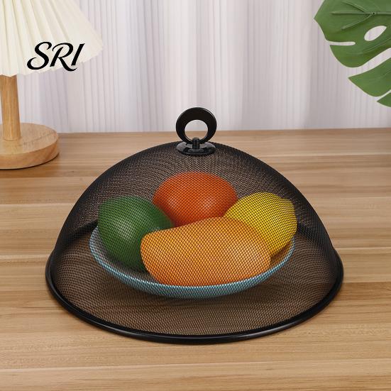 Tapa Redonda Metálica para Alimentos, Protector de Malla Fina, Cúpula Metálica Resistente para Pasteles al Aire Libre con Asa, Carpa de Malla a Prueba de Polvo para Barbacoa Picnic Ligera