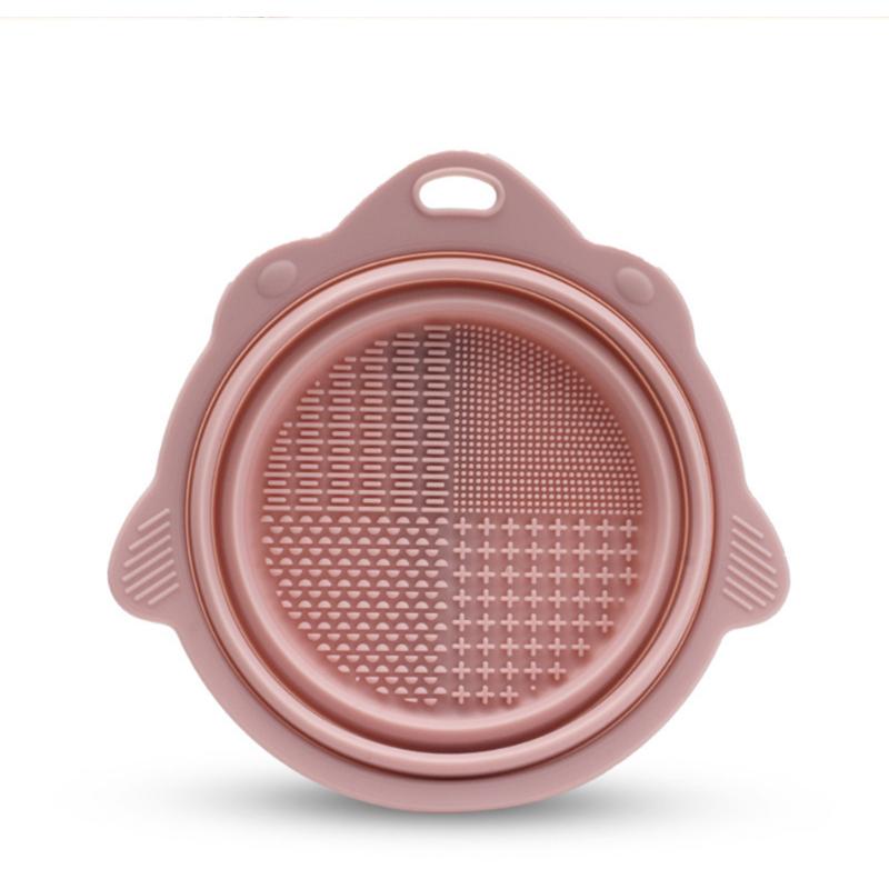 

1 шт., кисти для макияжа, инструмент для макияжа, чистящая силиконовая складная миска, коробка для мытья яиц, силиконовая чаша для скраба розовый