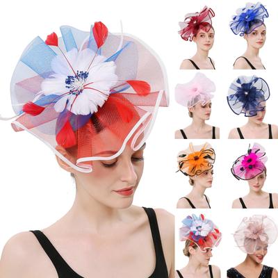 נשים בנות רשת Fascinators כובע מסיבת קוקטייל כובע חתונה
