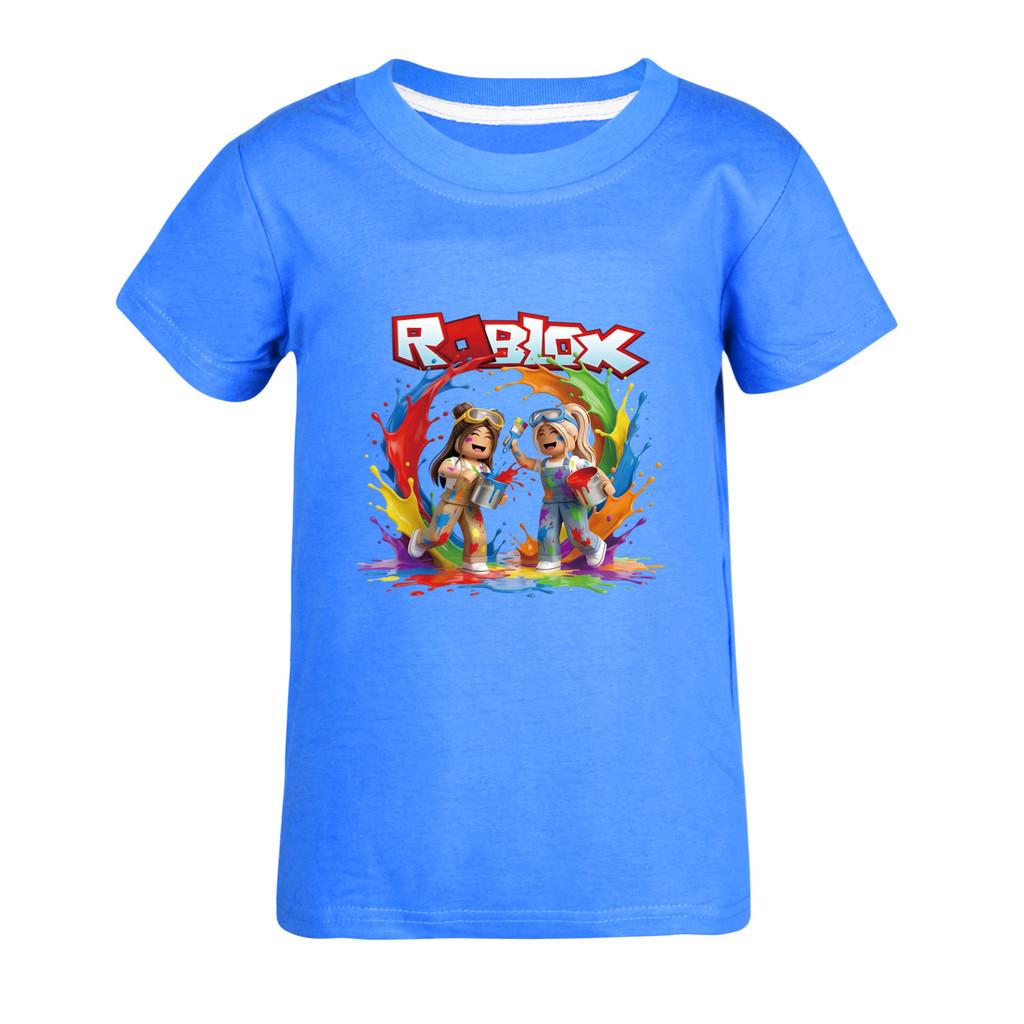 5577 Kids Casual Roblox Print Short Sleeves T-Shirt Top