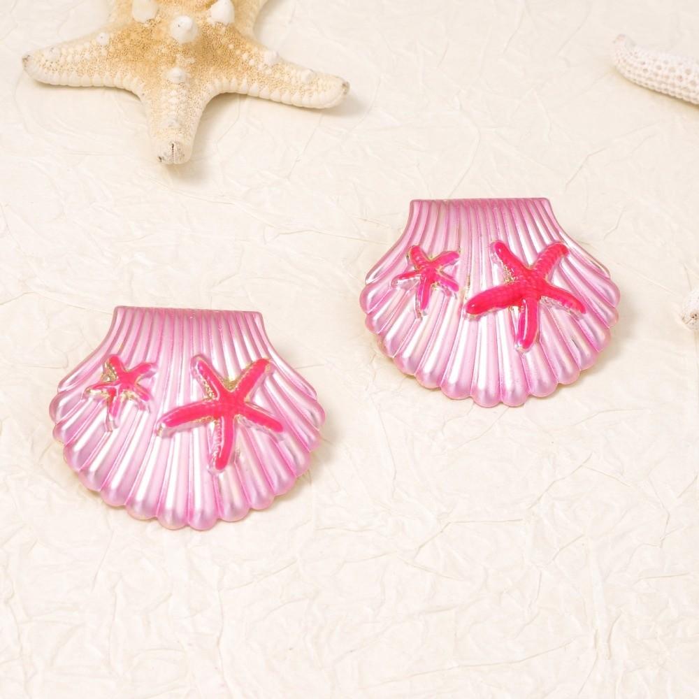 Stainless Steel Shell Earrings Studs Chic Starfish Earrings Trendy Ocean Style Ear Studs Holiday