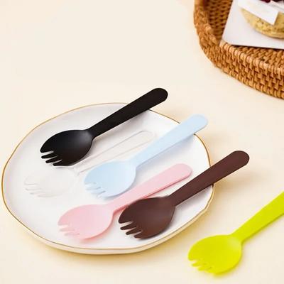 100pcs/set Disposable Plastic Spoons Forks for Cake Ice Cream Salad Fruit Dessert Soup Tea Coffee Party Cake Baking Shop Supplie