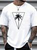Stampa con Motivo di Palma da Cocco, T-shirt Casual in Cotone Comode per l'Estate, Top da Uomo per l'Uso Quotidiano