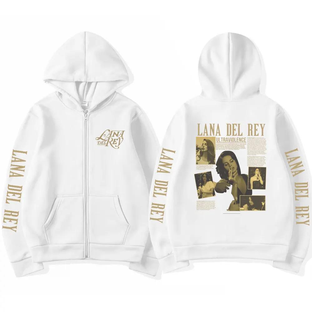 Nová Retro Lana Del Rey Mikina na zip Ultraviolence Hudební album Mikina s kapucí Pánská Dámská Módní Zip Oversized Streetw