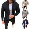 Cappotto Maglione da Uomo Colore Unito Tasche Autunno Inverno Cardigan a Maglia a Righe