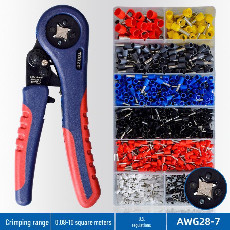 European Style Pin Terminal Crimping Pliers - Cold Crimping Hardware Tool for Small Tubes