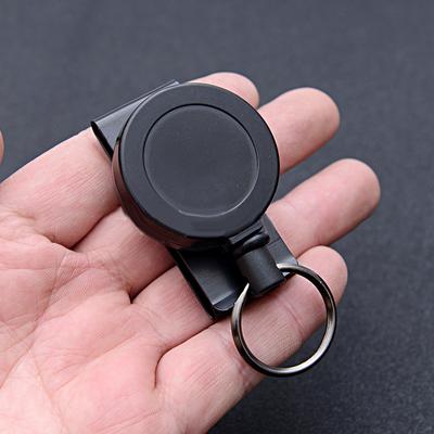 Retractable Keychain Badge Holder Reel With Multitool Carabiner Clip Heavy Duty Key Ring Steel Wire Lanyard Name Tag Stationery