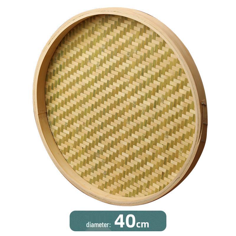 Bamboo Weaving Green Winnowing Basket/Restaurant Sashimi Platter with or without Holes for Drying, Sieving, Tea Sampling, or Decorative Use