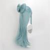 New Yumemizuki Mizuki Cosplay Wig Long Light Blue Curly Big Bowknowt Heat Resistant Synthetic Hair Anime Game Wigs + Wig Cap