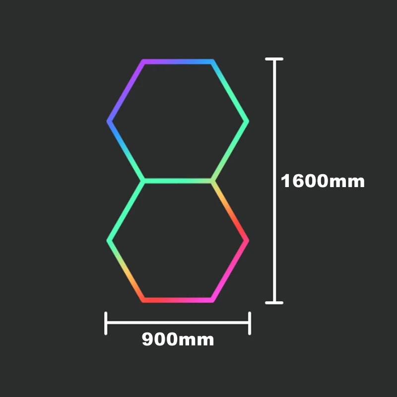 1-14 Holes RGB Hexagon Garage Light 110-265V Honeycomb LED Lights APP Control  Car Wash Repair Lamps Decor Ceiling Lighting