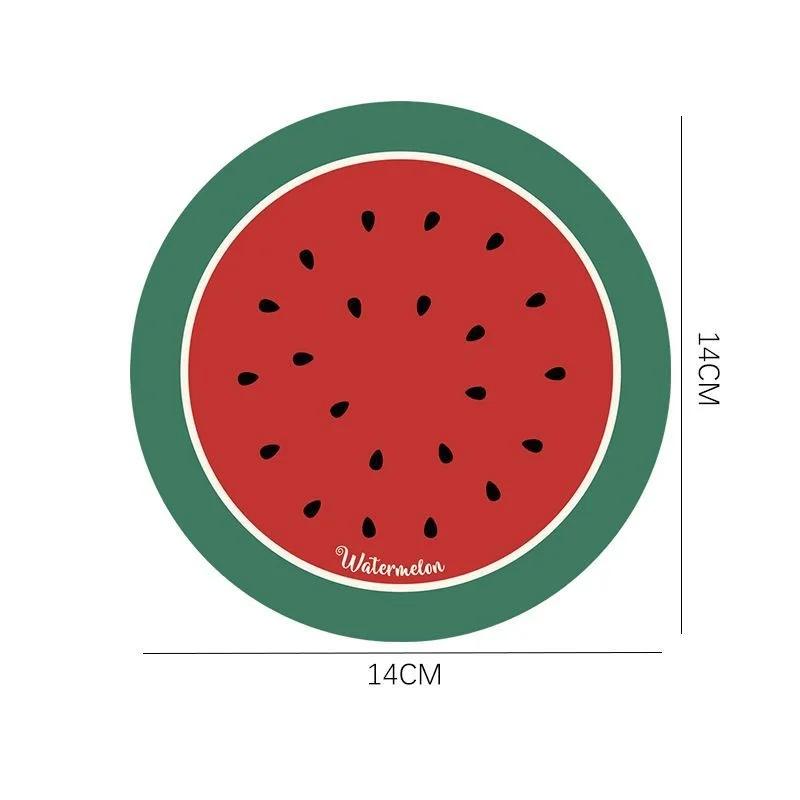 

Round Fruit Coasters Creative Natural Rubber Water-absorbent Non-slip Mats Simple Easy To Take Care of High Temperature Coaster