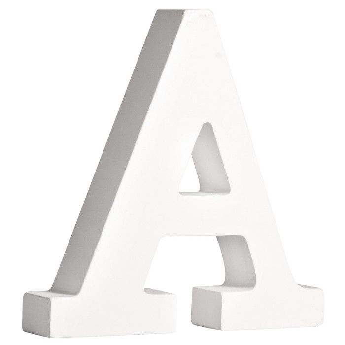 Lettre MDF A , blanc, 11cm, épaisseur 2cm