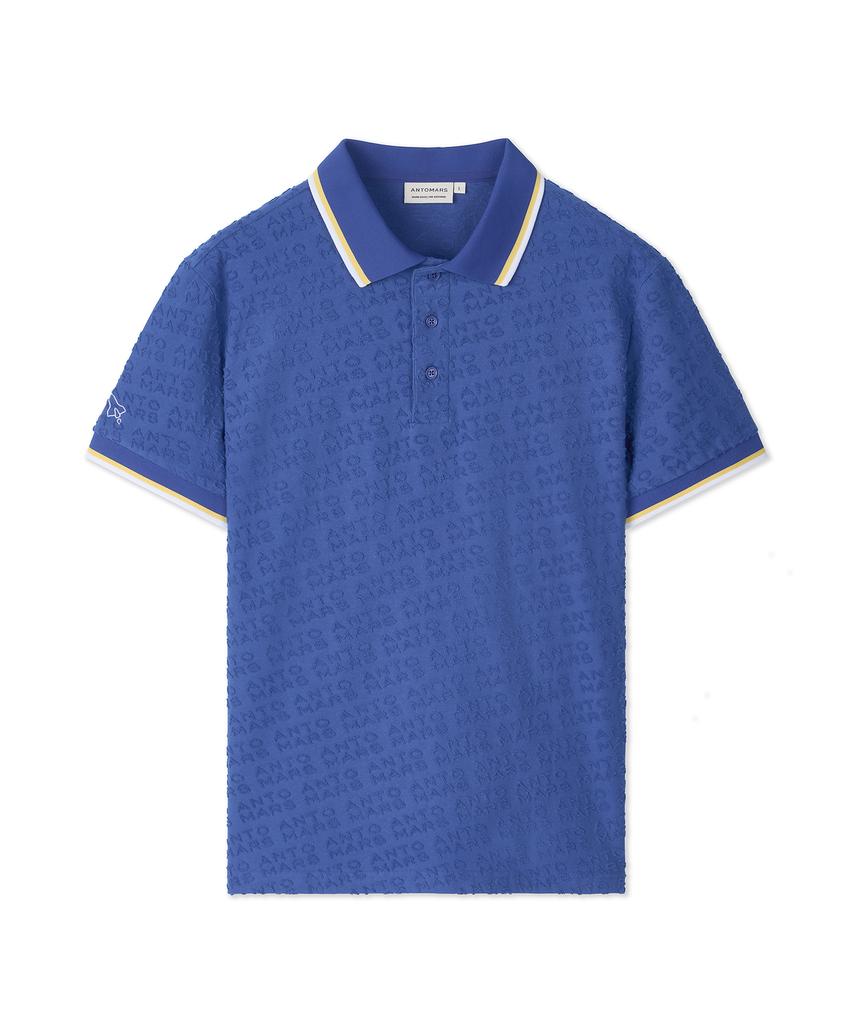 Antomas Terry Logo Jacquard Polo Men'S - Royal Blue