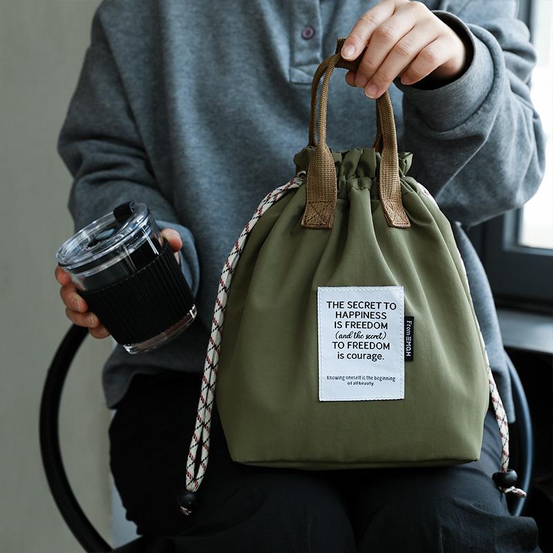 Lunch box handbag thickened thermal insulation bag portable men s and women s work bento bag large capacity with rice lunch bag lunch box bag