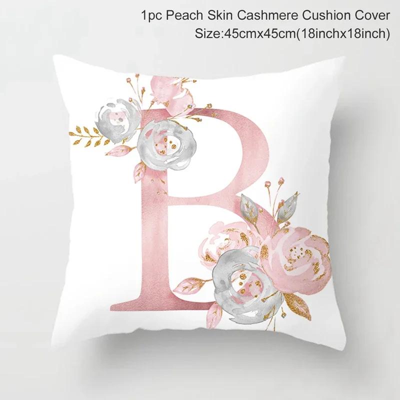 45X45Cm Pink Letter Cushion Pillowcase Decorative Sofa 40X40Cm Pillow Cases Autumn Decoration