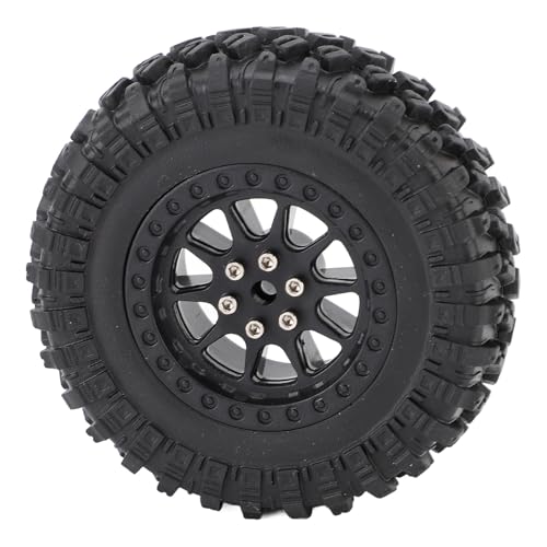 Ongwan RC Wheel Tires, Rubber, Durable, for Remote Control Cars, Compatible with MN82 LC79, Enhanced Traction, Stylish Design, Easy Installation (Blac