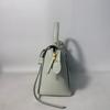 [Pre-Owned] Belt Micro Light Blue Leather Catfish Crossbody Shoulder Bag With Silver Hardware And Detachable Strap - Excellent #G2G3XX