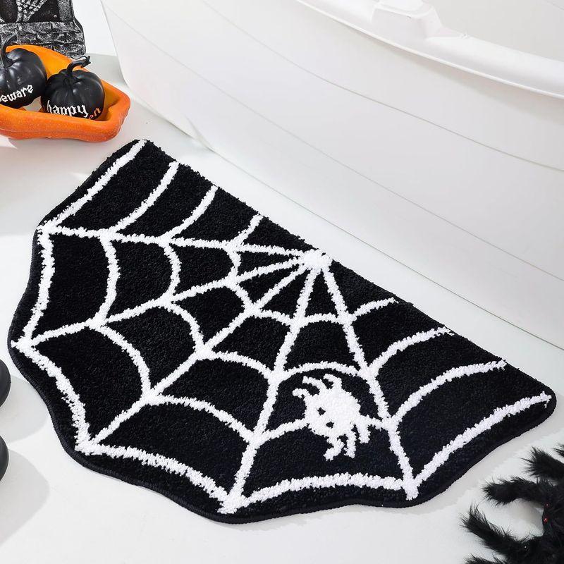Halloween Imitation Cashmere Bath Mat, Absorbent and Non-Slip Bathroom Rug, Shower and Tub Mat, Home Decor