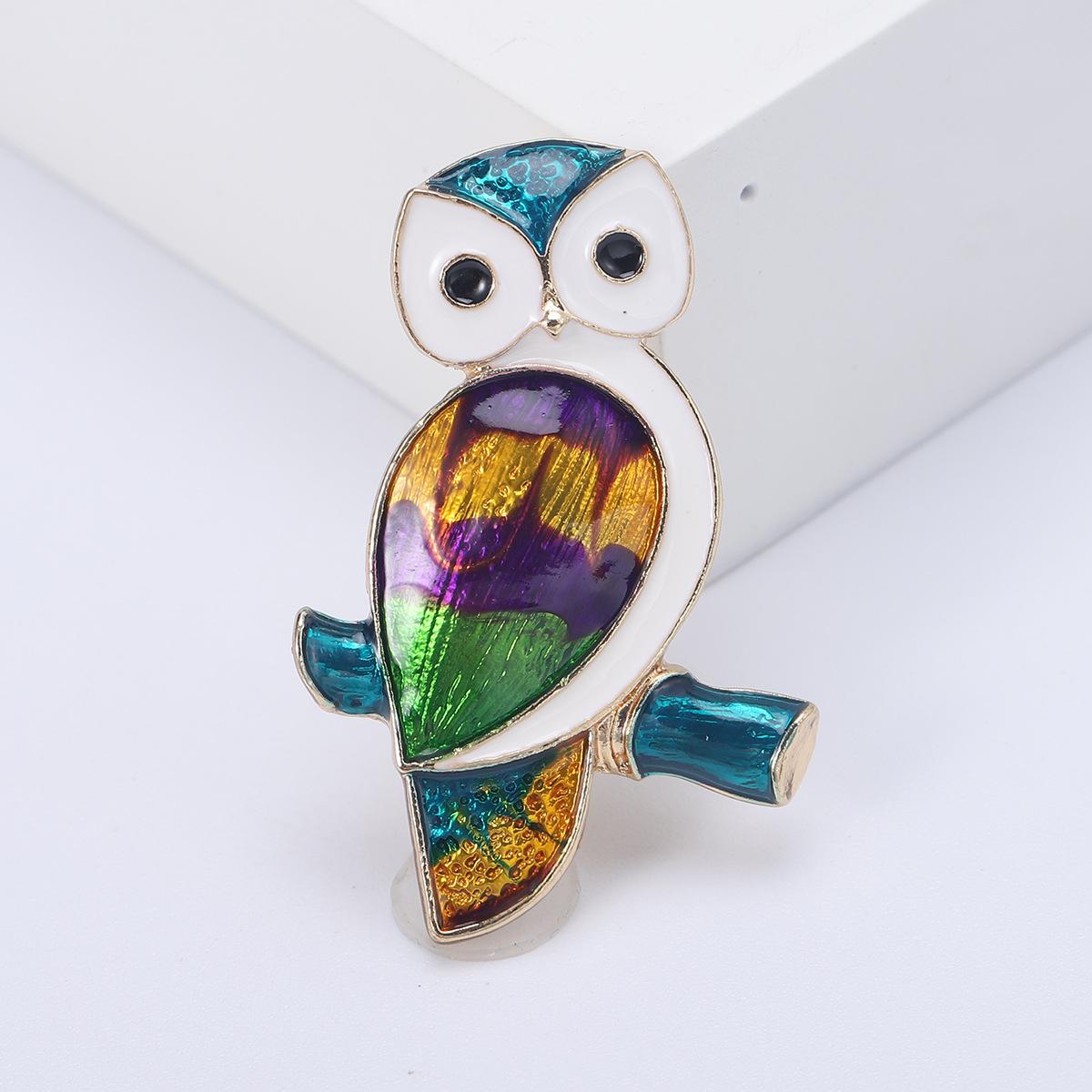 Япония и Корея мода универсальный сплав капает масло мультфильм милый универсальный маленький свежий сова брошь