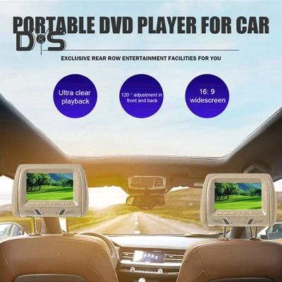 7" Car Headrest DVD Player 2 Screens Remote Control Display MP5 Control 16:9 LCD Video Player for Car Rear Seat Entertainment System