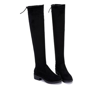 Over the Knee Boots for Women  New High Frosted Medium Heel Thick and Pointed Elastic Slim Long Boots for Women
