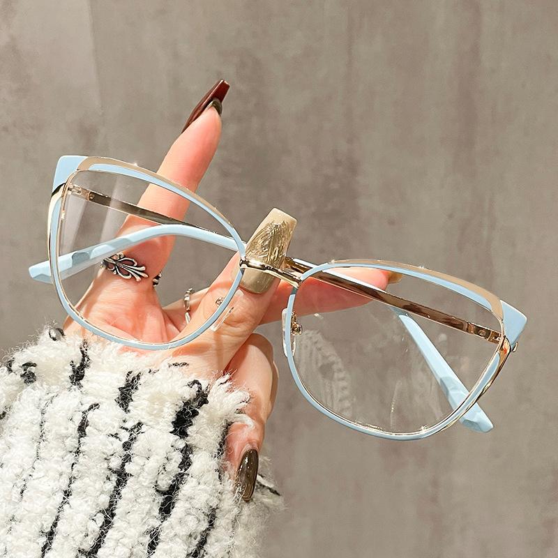 Anti Blue Light Cat Eye Myopia Glasses Women Brand Designer Prescription Computer Eyeglasses Elegant Female Pink Fashion Glasses