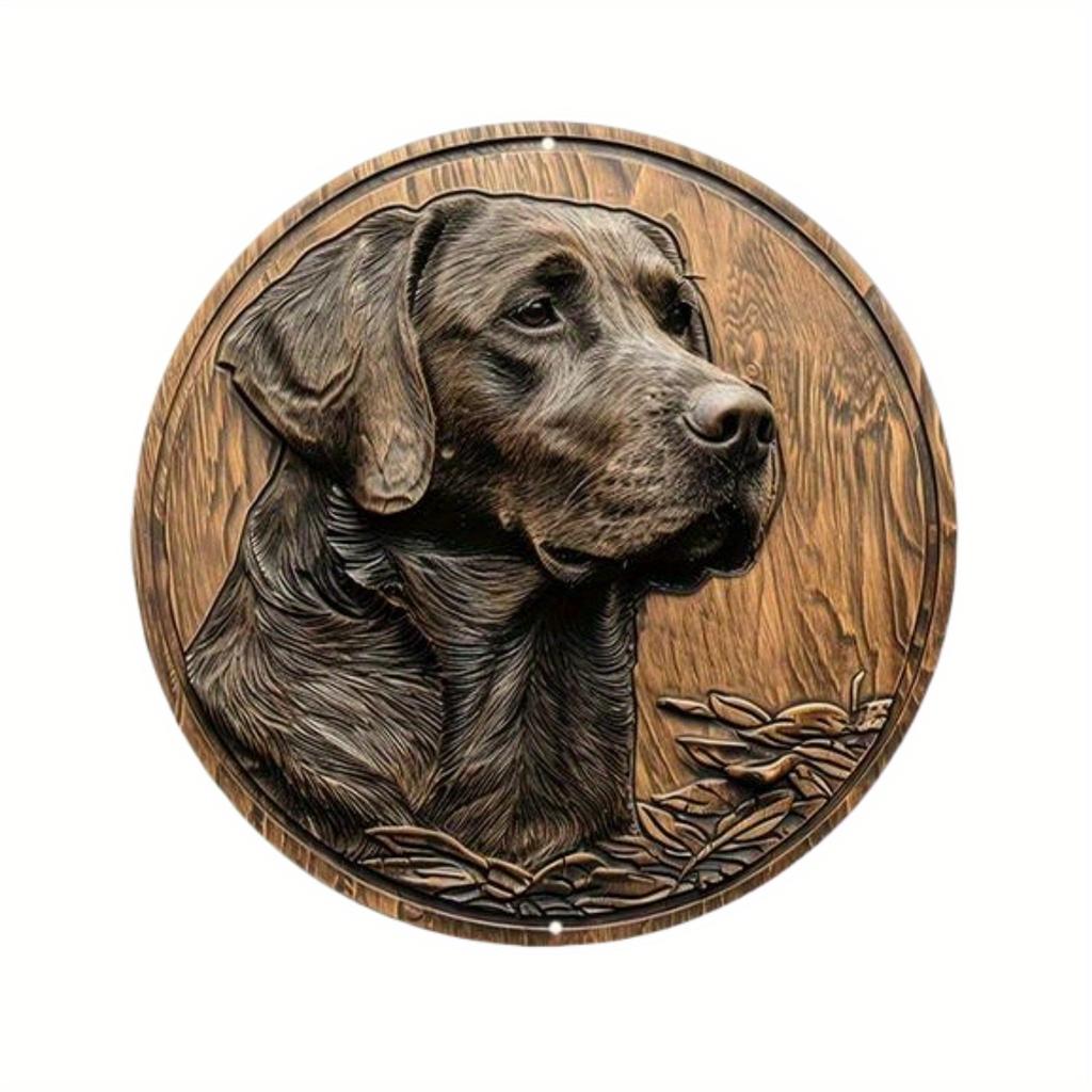 1pc 2d Flat Wood Round Wooden Sign - 20cm Art Painting Wreath Decorative Plates Entrance Decor Gift Mask Theme for Bar Cafe Club Home Room Wall Decor