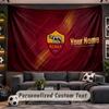 AS Roma FC Personalized Tapestry Support Custom Name, Wall Art Home Decoration