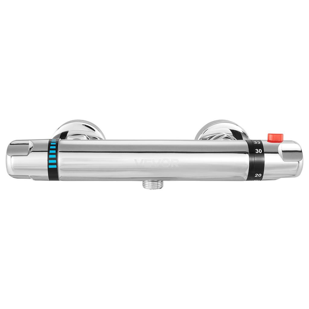 VEVOR Thermostatic Shower Faucet Valve, Anti-Scald 38 Degrees C Secure Lock Thermostatic Shower Mixer Valve