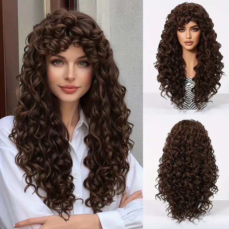 Womens Small Curly Wig Rose Net African High Temperature Fiber Cap