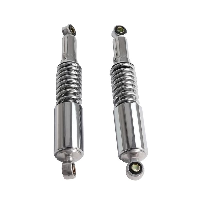 Chrome 350mm Motorcycle Rear Shock Absorber Kit for Yamaha & Honda, CNC Aluminum Suspension Spring Replacement