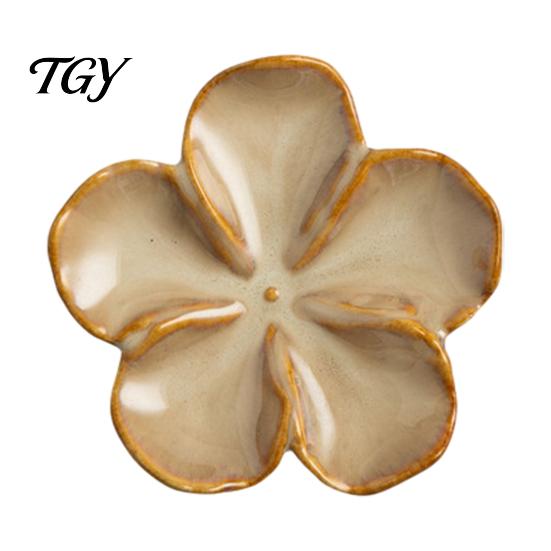 Durable Restaurant Dipping Sauce Plates Cherry Blossom Dish, Ceramic Sushi Soy Bowl, Small Compact Kitchen Side Dishes Decorative Seasoning Appetizer