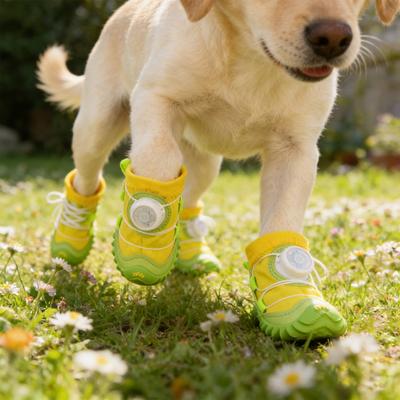 2Pcs Waterproof Pet Shoes All-Terrain Dog Shoes with Non-Slip Soles And Dial Adjustment Protective Dog Boots for Snow Rainy Days Hot Pavement Hiking