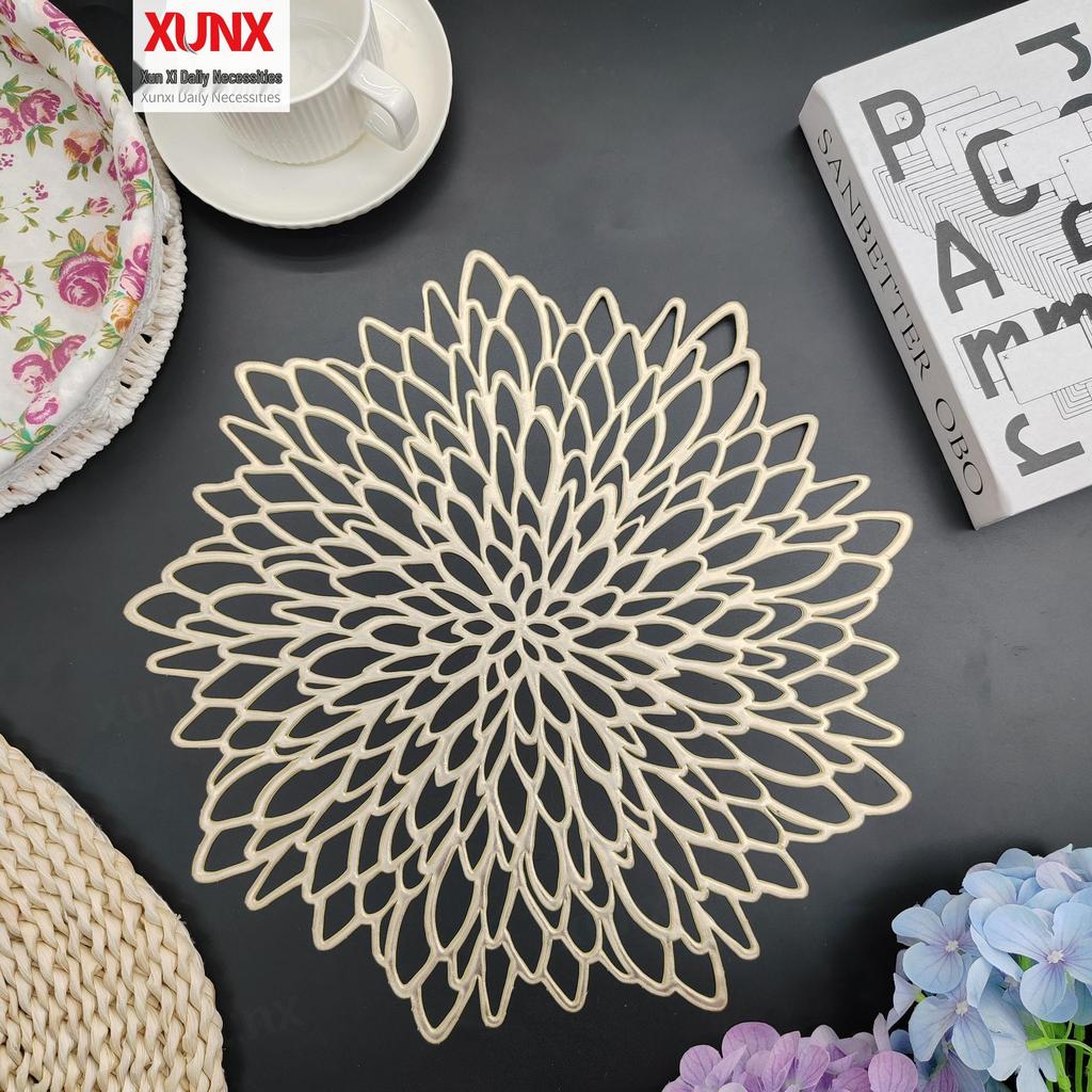 PVC Hollow Heat-Insulation Hot Stamping Placemat - Western Style Best Seller