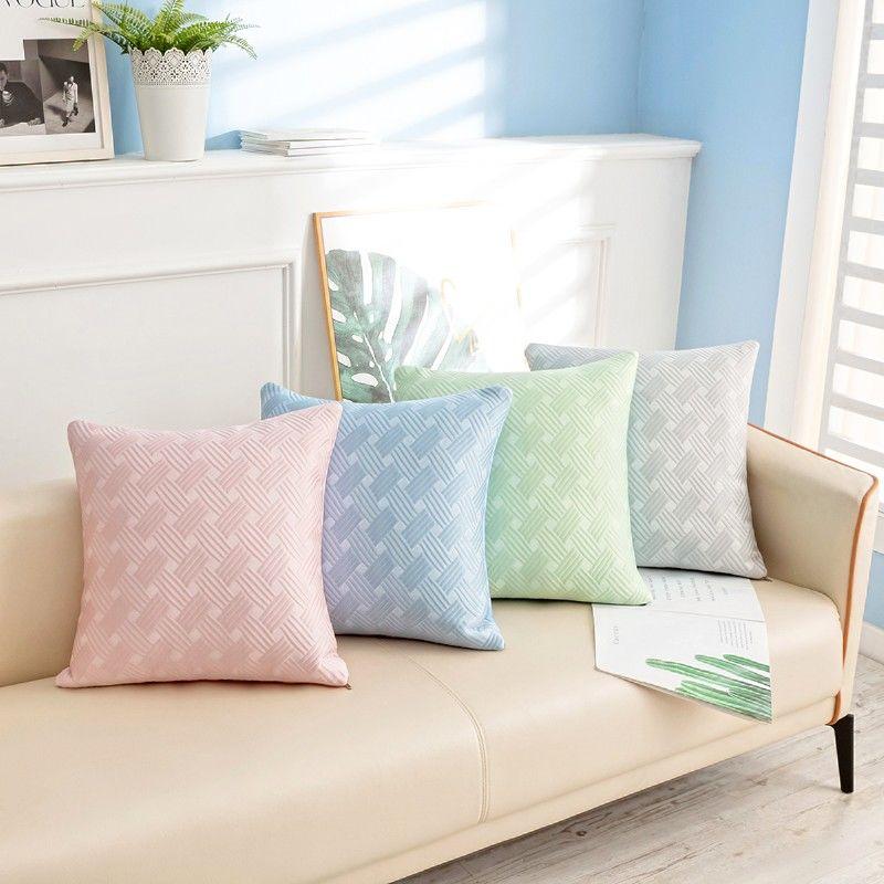 

Summer Pillow Cover Office Cooling Mat Backrest Cushion Sofa Without Core 45*45