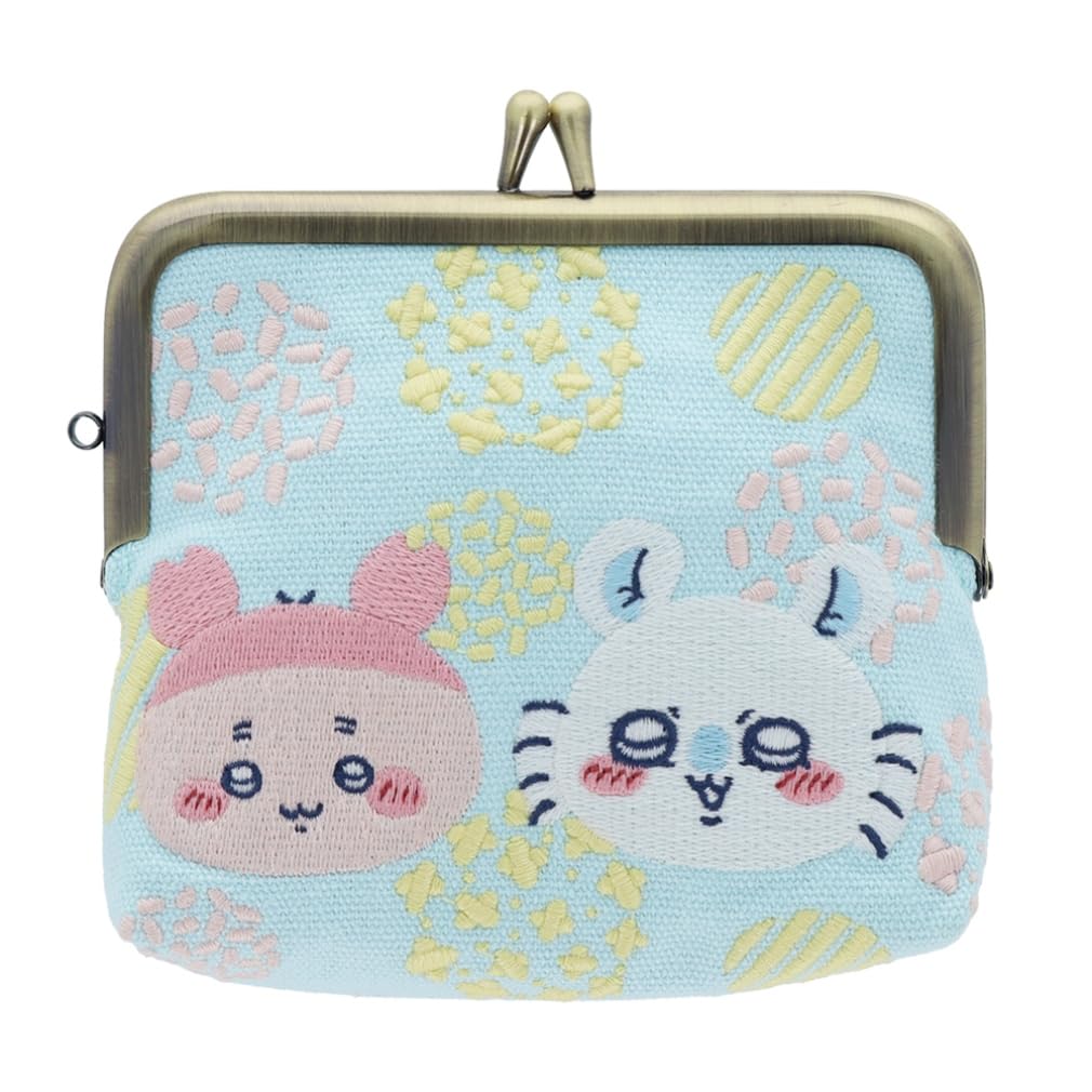 Sunstar Stationery Chiikawa Mini Pouch with Embroidered Momonga Used S2323613 Clasp, & Bookstore,