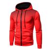 Sudadera con capucha y cremallera para hombre, color liso, con cremallera, jersey deportivo, abrigo con capucha, chaqueta cálida